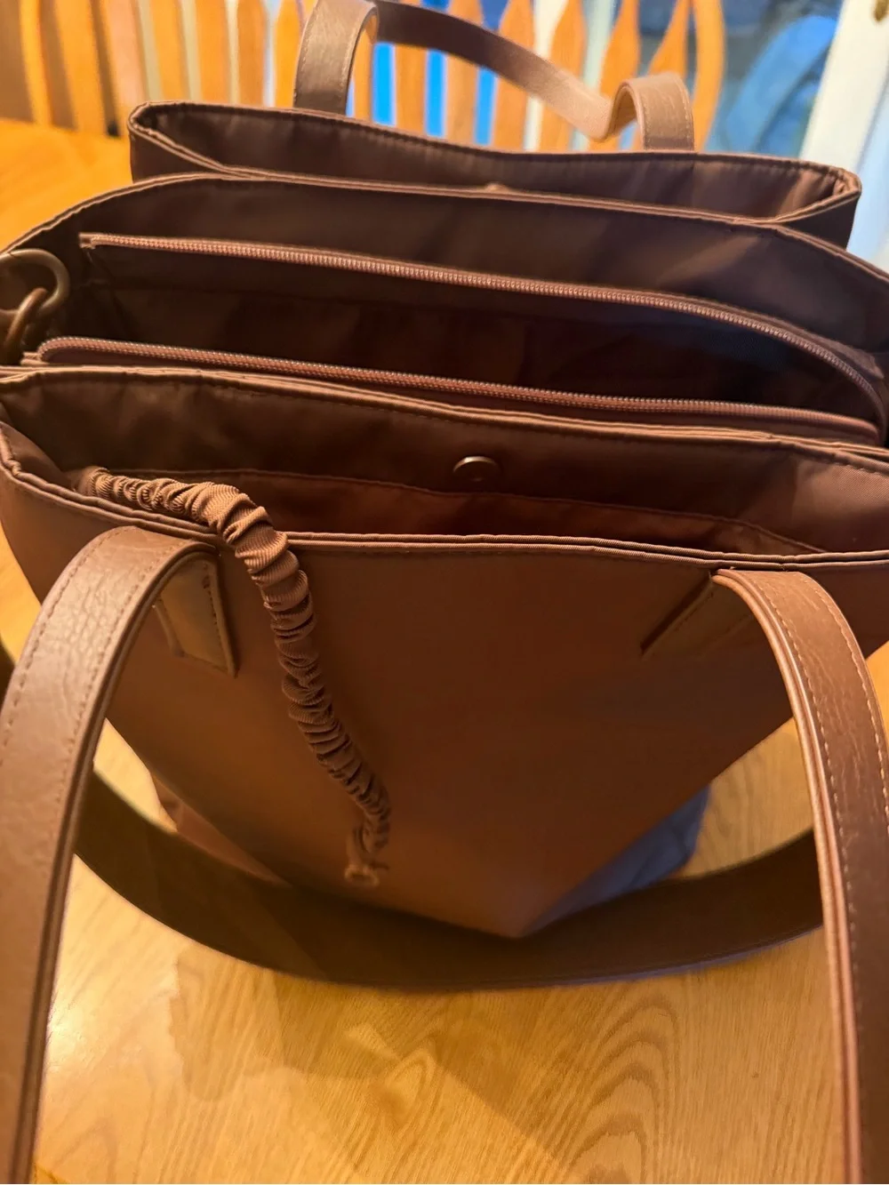 BEIS Brown Tote Bag with Adjustable Strap